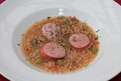 Linsensuppe mit Cabanossi 2