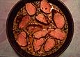 Schweinefilet mit Blattspinat und Champignons