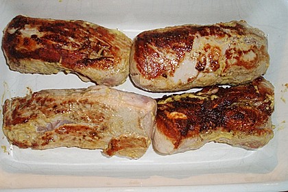 Schweinefilet mit Blattspinat und Champignons 1
