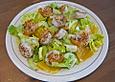 Orangen - Gurken - Salat mit gebratenen Garnelen