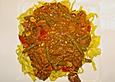 Gr&uuml;ne Bohnen mit Rindfleisch und Tomatensauce