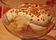 Litschi - Bananen Dessert mit Ahornsirupsahne