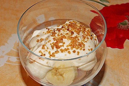 Litschi - Bananen Dessert mit Ahornsirupsahne 1