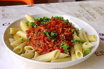 Feurige Tonno Bolognese a la Papa