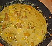 Putengeschnetzeltes auf Mango - Curry - Reis (Bild)