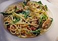 Putenschnitzel in Orangenrahm mit Rucola - Spaghetti