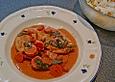 H&uuml;hnchen mit Gem&uuml;se und Tomaten aus dem Backofen