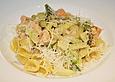 Orecchiette mit gr&uuml;nem Spargel und Lachs