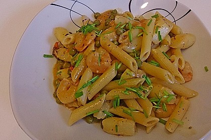 Pasta mit Spargel und Garnelen 2
