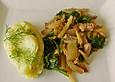 Filetpfanne mit Blattspinat