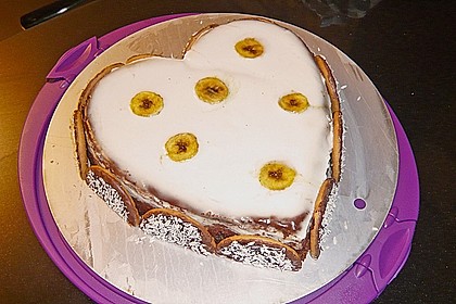 Schoko-Cheese-Cake mit Currybananen und Kokosgelee