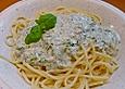 Pasta mit Spaziergang durch den Garten