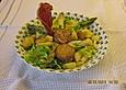 Spargelsalat mit Austernpilzen und Schinkensegeln