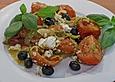 Geschmorte Tomaten in der Pfanne
