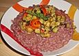Rotwein - Risotto mit getrockneten Tomaten