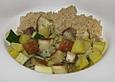 Kartoffel - Auberginen - Zucchinipfanne mit Couscous