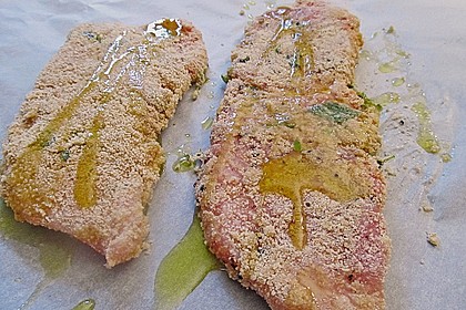 Panierte Schnitzel aus dem Backofen 16