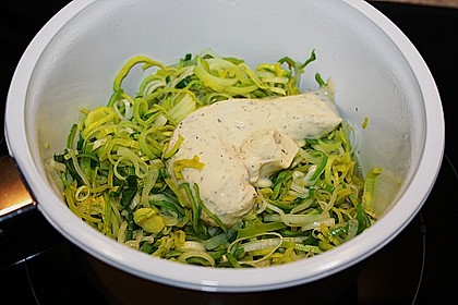 Lauch-K&auml;se So&szlig;e mit Schinken 3