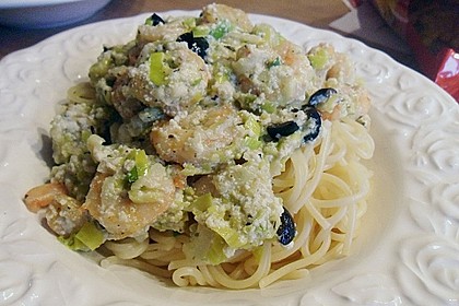 Emilys Spaghetti in einer Fr&uuml;hlings - Scampi Sauce