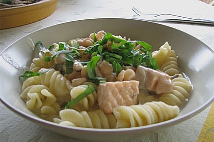 Spaghetti mit Lachs und Scampis in Wei&szlig;wein-Sahneso&szlig;e 2