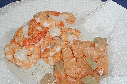 Spaghetti mit Lachs und Scampis in Wei&szlig;wein-Sahneso&szlig;e 3
