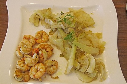 Marinierte Garnelen mit Zitronenfenchel