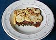 Halloumi im Spinat - Tomaten Bett