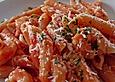 Penne mit Shrimps und Tomaten - Sahne - Sauce