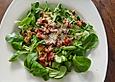 Feldsalat mit Orangen-Speck Sauce