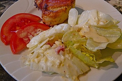 Feldsalat mit Orangen-Speck Sauce 4