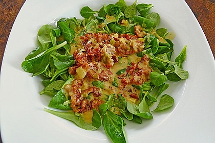 Feldsalat mit Orangen-Speck Sauce 2