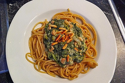 Spinat - Lachs - Spaghetti