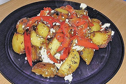 Kartoffel - Paprika Pfanne mit Schafskäse 5