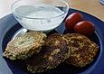 Kichererbsen - Taler mit Avocado - Dipp