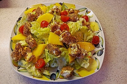 Blattsalat mit Mango und Schafskäse 18