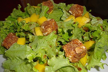 Blattsalat mit Mango und Schafskäse 7