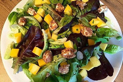Blattsalat mit Mango und Schafskäse 12