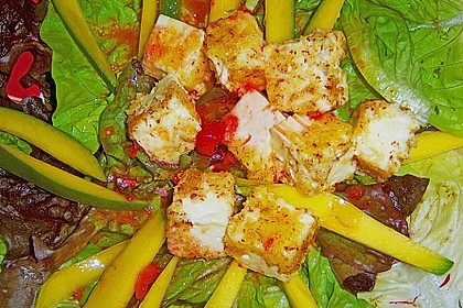 Blattsalat mit Mango und Schafskäse 20