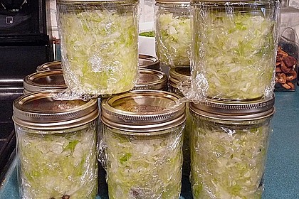 Sauerkraut in einem Glas selbst gemacht 18