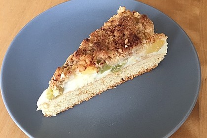 Rhabarberkuchen mit Vanillecreme und Streusel 47