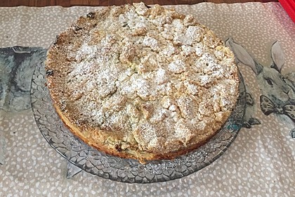 Rhabarberkuchen mit Vanillecreme und Streusel 26