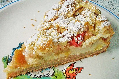 Rhabarberkuchen mit Vanillecreme und Streusel 60