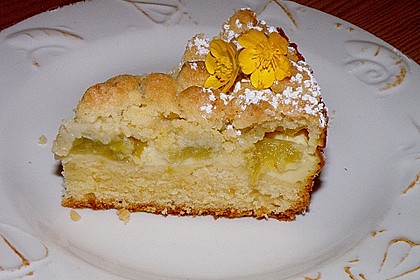 Rhabarberkuchen mit Vanillecreme und Streusel 65