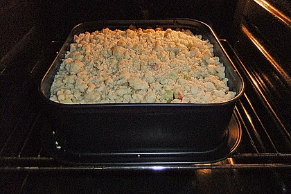 Rhabarberkuchen mit Vanillecreme und Streusel 88