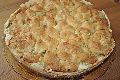 Rhabarberkuchen mit Vanillecreme und Streusel 89