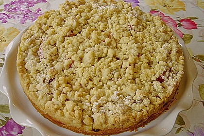 Rhabarberkuchen mit Vanillecreme und Streusel 41