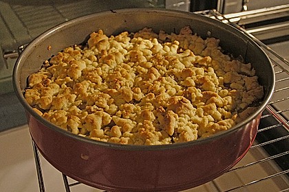 Rhabarberkuchen mit Vanillecreme und Streusel 111