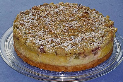 Rhabarberkuchen mit Vanillecreme und Streusel 43