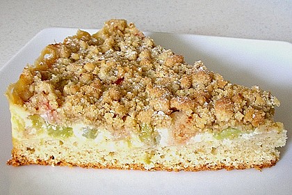 Rhabarberkuchen mit Vanillecreme und Streusel 19
