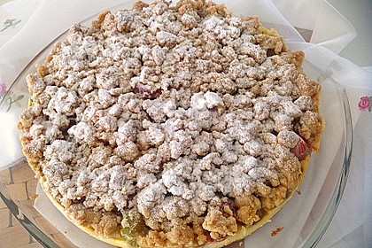 Rhabarberkuchen mit Vanillecreme und Streusel 117
